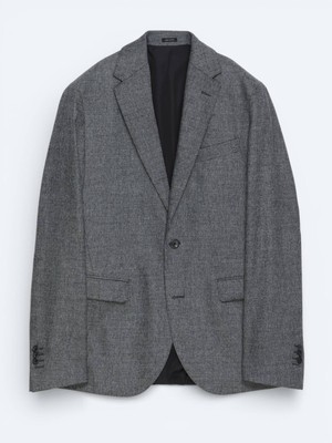 Kip Renkli Mikro Modern Fit Yün Karışımlı Ceket