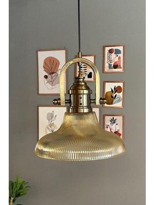 PremiumPort Retro Eskitme Cam Bal Rengi Tekli Avize, Salon ve Oturma Odası Aydınlatması