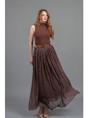 MissVina Tül Şifon Içi Astarlı Maxi Etek 6857