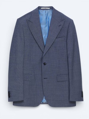 Kip Mavi Yün Karışımlı Takım Elbise