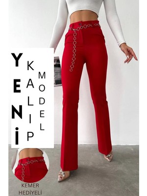 Lavinsis Yüksek Bel Ispanyol Paça Kadın Pantolon