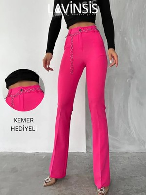 Lavinsis Yüksek Bel Ispanyol Paça Kadın Pantolon