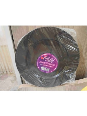 Sword Pack 6 Adet Sert Plastik Mika Tabak 6 Adet Siyah