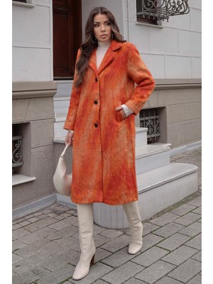 Lijuri Zebra Desenli Kaşe Kaban 7124