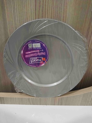 Sword Pack 6 Adet Sert Plastik Mika Tabak 6 Adet Gümüş