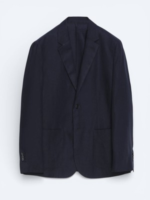 Kip Renkli Mikro Modern Fit %100 Keten Ceket