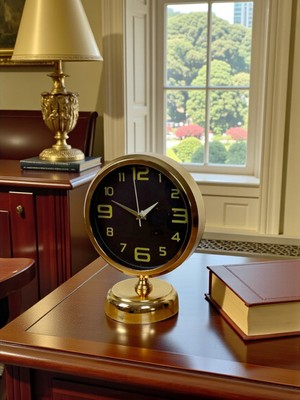 Lowell Home Pure Gold 25 x 20 cm Metal Masa Saati RSYT-LWL34