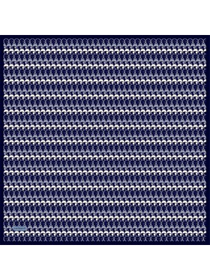 Cacharel Lacivert Logo Desenli  Ipek Twill Eşarp