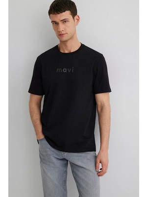 Mavi Erkek Logo Baskılı %100 Pamuk T-Shirt M0612732 Siyah