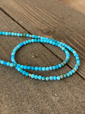 Aida Jewelss 14 Ayar Altın Dorika Detaylı Doğal Firuze Taşlı Zarif Altın Kolye