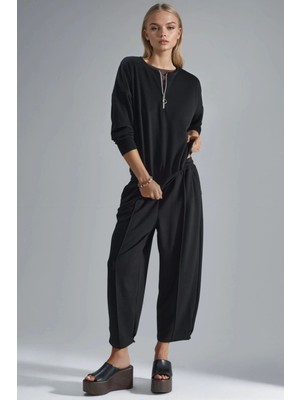 Hiccup Kadın Modal Dokulu Fermuarlı Yaka Ikili Takım Bersan Collection Siyah