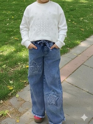 AYLAABEBE Yıldız Desenli Kız Çocuk Takım