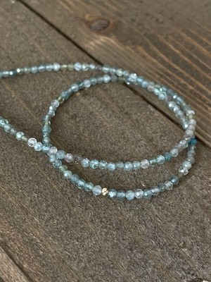 Aida Jewelss 14 Ayar Altın Dorika Detaylı Doğal Apatit Taşlı Zarif Altın Kolye