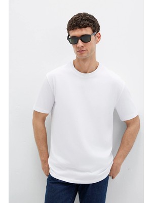 Mavi Erkek Bisiklet Yaka Basic T-Shirt M0611596 Beyaz