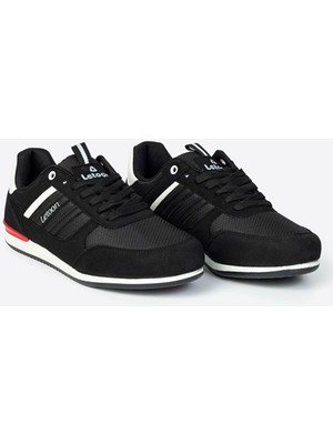 Letoon Erkek Siyah Ortapedik Taban Bağcıklı Spor Ayakkabı Sneaker
