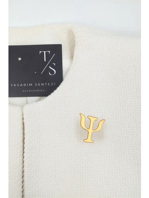 Tasarım Sentezi Broş Metal Rozet Gold Psikoloji Sembolü Psikolog Psikiyatri Doktor Yaka Kıyafet Şapka Takı Aksesuar