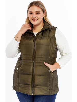 Rmg Cepli Büyük Beden Kapitone Yelek Haki