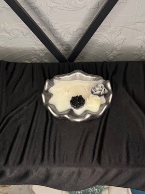 Lilith Candles El Yapımı Taş Obje Çiçek Tasarımlı Soya Mum - Dekoratif Hediyelik Çiçek Mum