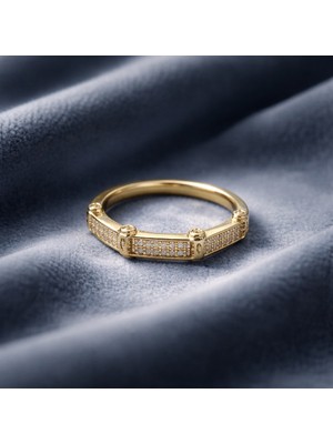 Xuping Kadın  14 K Taşlı 3 Köşeli Yüzük