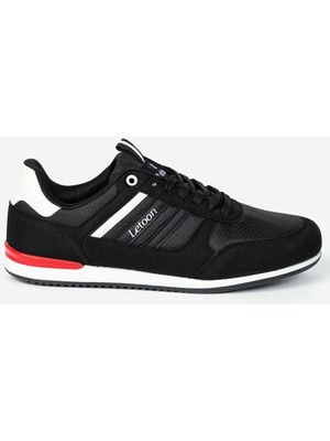 Letoon Erkek Siyah Ortapedik Taban Bağcıklı Spor Ayakkabı Sneaker