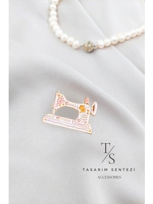 Tasarım Sentezi Broş Metal Rozet Çiçekli Dikiş Makinesi Terzi Dikim Nakış Yaka Kıyafet Şapka Takı Aksesuar