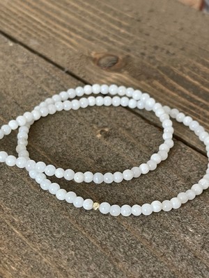 Aida Jewelss 14 Ayar Altın Dorika Detaylı Natural Oval Ay Taşı Taşlı Zarif Altın Kolye