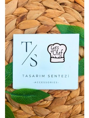 Tasarım Sentezi Rozet Metal Broş Yes Chef Aşcı Şef Şapkası Otel Restaurant Mutfak Kıyafet Takı Aksesuar Çanta Hediye