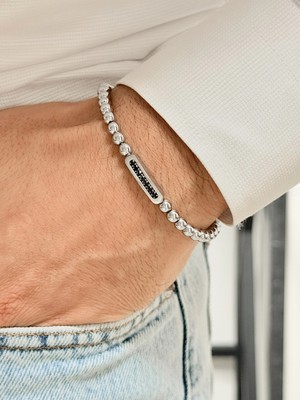 Ferro Gümüş Çelik Erkek Bileklik FRJ10132A-A 2 Yıl Garantili Hediye Paketli