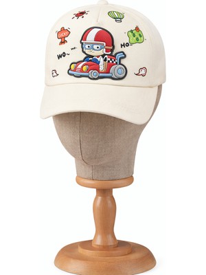 Yarış Arabası Çocuk Cap Şapka Gri