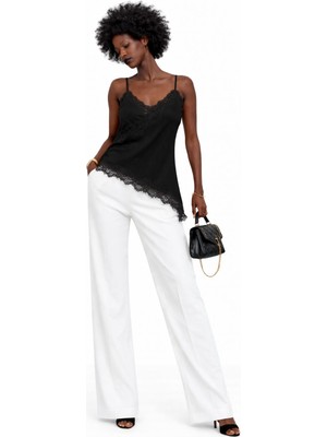 Deep Beach Asimetrik Dantel Detaylı Bluz