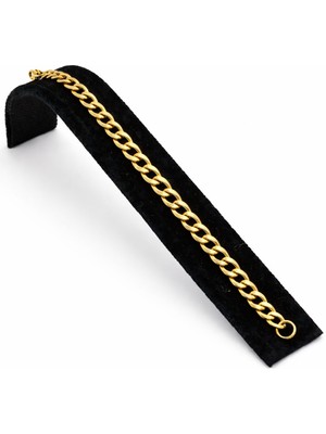 Pangu Kalın Bakla Zincir Altın Renk Çelik Bilekli