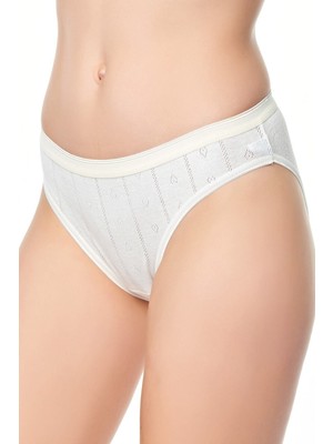 Tutku Kadın Beyaz Ribana Likralı Bato Külot 3'lü Paket-Beyaz-L