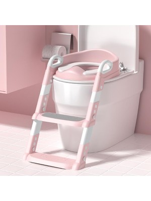 Steplya Pembe Merdivenli Çocuk Klozet Tuvalet Eğitimi Aparatı  1126778