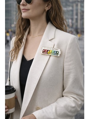 Modex Renkli Ruh Hali Göstergeli My Social Battery Broş (5cm)