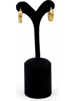 Pangu Örgü Dokulu Çelik Halka Küpe