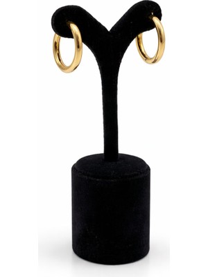 Pangu Altın Renk Klasik Halka Çelik Küpe