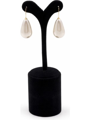 Pangu Damla Form Inci Altın Renk Çelik Kadın Küpe