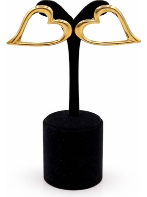 Pangu Kalp Figürlü Altın Renk Çelik Küpe