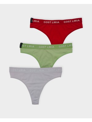 GOST LİRİA Mist Colors Kadın String Külot  3 Lü Paket - Çok Renkli