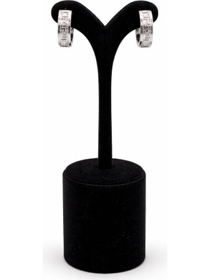 Pangu Grek (Greek) Desen Detaylı Gümüş Renk Çelik Halka Küpe