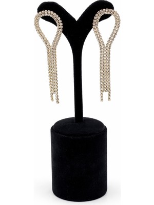 Pangu Taşlı Sallantılı Çelik Kadın Küpe