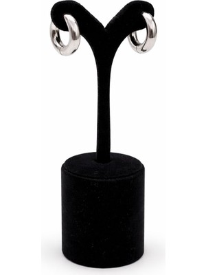 Pangu Gümüş Renk Kalın Mini Halka Çelik Küpe