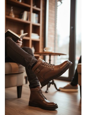 Enoch Hakiki Deri Tokalı Erkek Bot