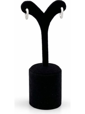 Pangu Beyaz Mineli Altın Renk Detaylı Mini Halka Çelik Küpe