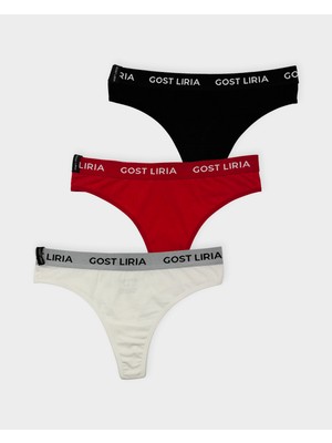 GOST LİRİA Powder Trio Kadın String Külot  3 Lü Paket - Çok Renkli