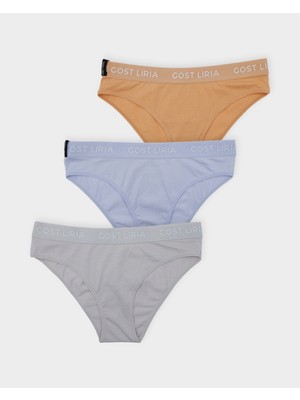 GOST LİRİA Cool Pastel Kadın Slip  3 Lü Paket - Çok Renkli
