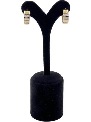 Pangu Sedef Detaylı Çelik Mini Halka Küpe