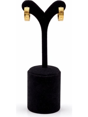 Pangu Altın Renk Mini Halka Çelik Küpe