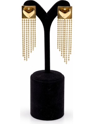 Pangu Kalp Detaylı Çelik Küpe