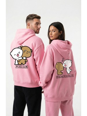 Nevermind Unisex Oversize Ayıcık Baskılı Çift Hoodie